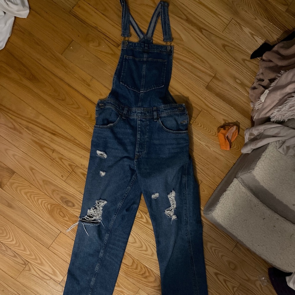 Ripped Jean overalls